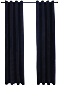 vidaXL Verdunkelungsvorhänge mit Ösen 2 Stk. Samt Schwarz 140x175 cm 134488