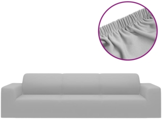 vidaXL Stretch Sofahusse 4-Sitzer Grau Polyester-Jersey 332943