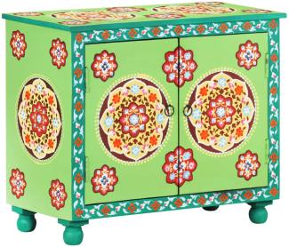 vidaXL Sideboard Handbemalt Mehrfarbig 70 x 35 x 60 cm Mango Massivholz