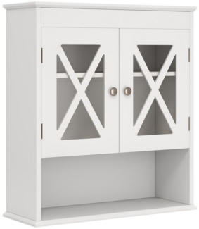 KOMFOTTEU Hängeschrank Badezimmerschrank mit verstellbarem Regal, 2 transparente Türen