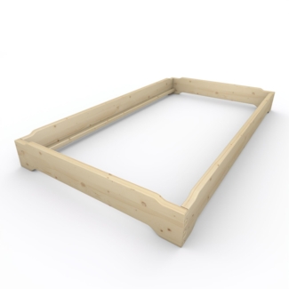 Stapelbett Holzbett (Fichte) "Gäste-Edi" 120 x 220cm 23cm Gästebett Jugendbett