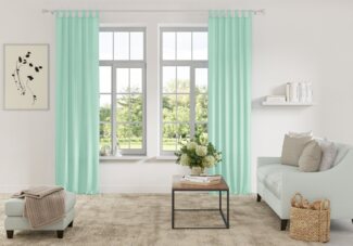 Home affaire Vorhang Parry, Schlaufen (2 St), blickdicht, Polyester, 2-er Set, blickdicht, monochrom, basic