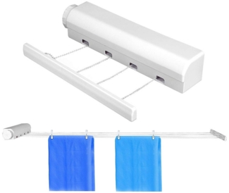 Rhein Beleuchtung Wandwäschetrockner Wäscheständer ausziehbar, Wandmontierter Wäscheständer, Wäscheleine, Platzsparend, robust und langlebig, trägt bis zu 8 kg