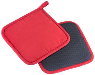 Thiru Topflappen 2er Set aus Baumwolle mit rutschfestem Neopren und Aufhängöse, (2-tlg), hitzebeständig bis 230°C, Baumwoll-Oberseite, Neopren-Unterseite