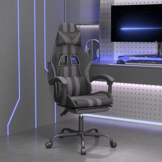 vidaXL Gaming-Stuhl mit Fußstütze Schwarz und Grau Kunstleder [3143834]