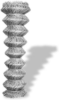 vidaXL Maschendrahtzaun Verzinkter Stahl 25×1,25 m Silbern 141492