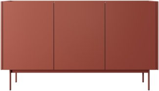 Sideboard Color K-144 Kommode 144x37x83cm Grifflos Keramikrot Eiche Linea