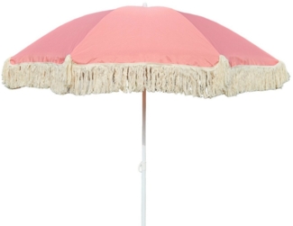 Meinposten Sonnenschirm Strandschirm Schirm UV Schutz mit Fransen Tasche knickbar Ø 150 cm, abknickbar