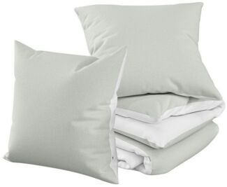 Wolkenfeld Wendebettwäsche Mikrofaser Bettwäsche - Allergiker Bettwäsche - unfassbar weich, Mikrofaser, 3 teilig, 135x200 cm, 155x220 & Übergrößen I inkl. Kissenbezüge 80x80 I 2-farbig