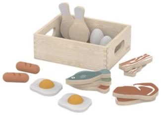 Flexa Fisch and Fleisch Holzspielzeug-Set in Holzbox, Birke
