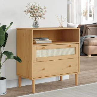 vidaXL Sideboard SENJA Rattan-Optik Braun 80x40x80 cm Kiefernholz