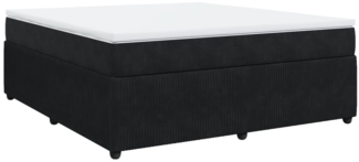 vidaXL Boxspringbett mit Matratze Schwarz 180x200 cm Samt 3285658