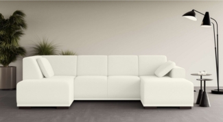 Home affaire Wohnlandschaft Wohnlandschaft Bornholm mit Recamiere rechts/links bestellbar, U-Form mit Wellenunterfederung, Maße B/T/H: 300/162/85 cm