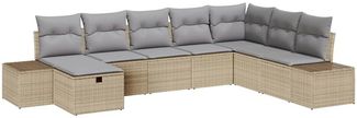 vidaXL Garten-Sofa-Set 8 pcs Beige 55 x 62 x 69 cm Poly Rattan 3360761