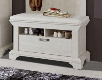 Schuhschrank "Kashmir" Schuhbank 99cm pinie weiß Landhaus-Stil