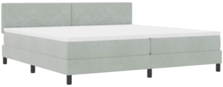 vidaXL Boxspringbett mit Matratze Hellgrau 200 x 200 cm Samt 3342608