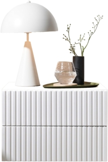 Stella Trading TABONI Nachttisch hängend, Weiß – Schwebender Nachtschrank mit 2 Schubladen und viel Stauraum – 42 x 28 x 30 cm (B/H/T)