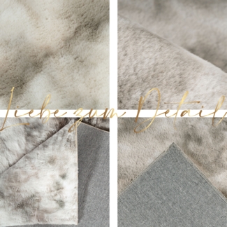 Teppich Wohnzimmer Hochflor - Beige - 160x230cm - Kuschelig Super Soft Weich Touch - Schlafzimmer Dekoration - Deko Teppiche