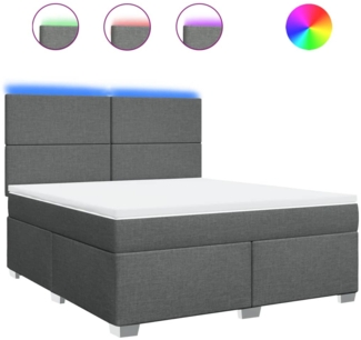 vidaXL Boxspringbett mit Matratze Dunkelgrau 180x200 cm Stoff 3292861