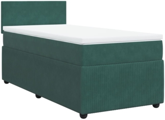 vidaXL Boxspringbett mit Matratze Dunkelgrün 90x200 cm Samt 3287635