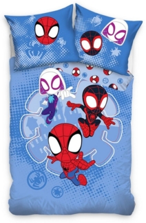 Carbotex Bettwäsche Marvel Spidey und seine Super-Freunde - Bettwäsche-Set, 135x200 80x80, Baumwolle, 100% Baumwolle