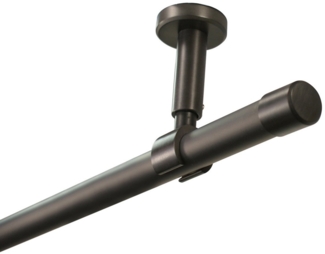 iso-design Gardinenstange Set zur Montage an der Decke mit 20 mm Durchmesser 1-läufig, Ø 20 mm, 1-läufig, Deckenmontage, Aluminium, Variabler Deckenabstand