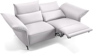 Sofanella Zweisitzer CUNEO Designercouch Leder Sofa in Weiß