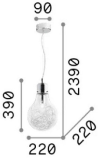 Ideal Lux Hängeleuchten Luce Max SP1 Pendelleuchte, LED wechselbar, Hängeleuchte
