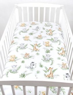 BabyLux Spannbettlaken SPANNBETTLAKEN 70x140 Spannbetttuch Baumwolle Kinder Baby Babybett, 124. Africa_Tiere