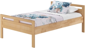 Überlanges Holzbett, Seniorenbett 120x220 Buche lackiert V-60.74-12-220ohne Zubehör