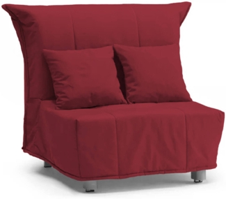 Dmora Sessel Andreou, Einzelsofa, Wohnzimmersessel mit Trolley-Öffnung aus gepolstertem Stoff, Kissen inklusive, 100 % Made in Italy, 85 x 90 x 85 cm, Rot