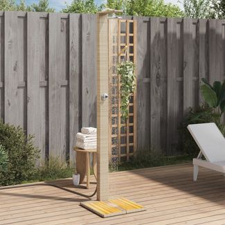 vidaXL Gartendusche Beige 50x55x224 cm Poly Rattan und Akazienholz 368208