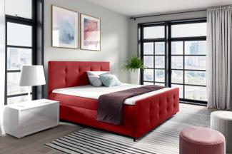 99rooms Primo Boxspringbett 200x200 cm Kunstleder SOFT Rot