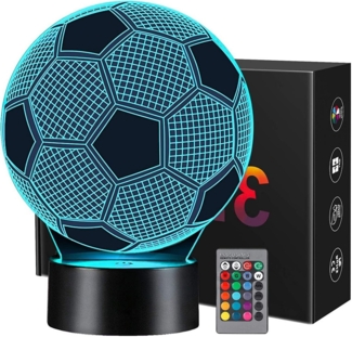 DOPWii LED Dekofigur 16 Farben 3D Nachtlicht,Fussball Geschenke Jungen Kinder Mädchen, LED fest integriert, Dekoleuchten, Geeignet als Geburtstagsgeschenk für Freunde und Kinder