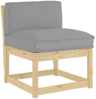 vidaXL Palettenkissen für Rückenlehne mit Kissen Grau 70 x 40 x 12 cm 42001519