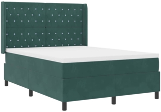 vidaXL Boxspringbett mit Kopfteil Dunkelgrün 140 x 190 cm Samt 3341951
