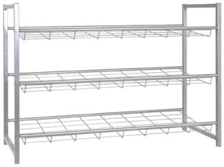 Regal >Jasper 3< in alu aus Stahlrohr - 80x60x30cm (BxHxT)