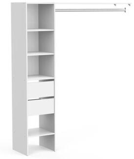 Kleiderschrank >Duo< in matt weiss aus Holzwerkstoff - 157x183x39cm (BxHxT)