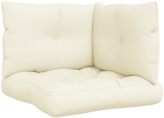 vidaXL Palettenkissen 3-tlg. Creme Stoff 360858