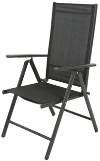 Gartenstuhl Denver / Kean, Aluminium, Schwarz, 56 x 107 x 67 cm