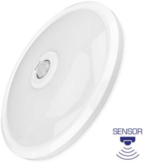 LED Deckenleuchte Ø28,5cm Sensor Bewegungsmelder Deckenlicht Bad rund 15W IP20