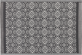 Outdoor Teppich schwarz 120 x 180 cm geometrisches Muster BARMER