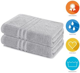 Lavea Badetuch Elena 2er Set Badetücher 100x150 cm, Duschtuch, 500 g/m² Frottier, weich & saugstark, pflegeleicht