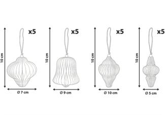 Weihnachtsbaumschmuck 20er Set MALSELVA Papier Bunt