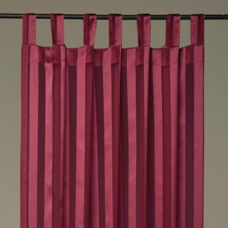 Dekoschal Gardine Vorhang Streifen halbtransparent Auswahl: Schlaufenschal 140x 175cm rot - bordeaux