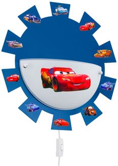 Nachtlicht, Kinderzimmer, blau, weiß, Cars Sticker, D 35cm