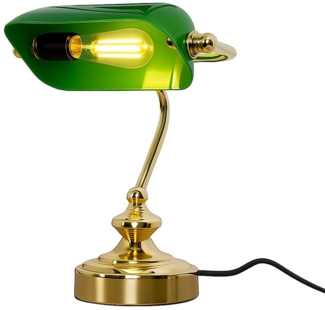 Schreibtischlampe Antik , Acrylschirm grün ANTIQUE