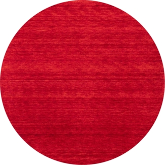 Morgenland Gabbeh Teppich - Softy - Uni - rund - 150 x 150 - Rot