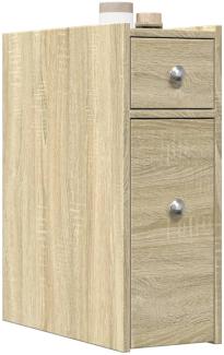 vidaXL Badschrank Schmal mit Rollen Sonoma-Eiche Holzwerkstoff 855288