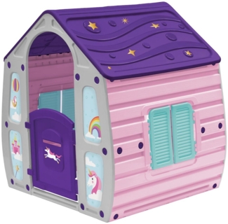 Chipolino Kinderspielhaus Magical Einhorn Türe, Fensterläden, Zaun, Aufkleber lila